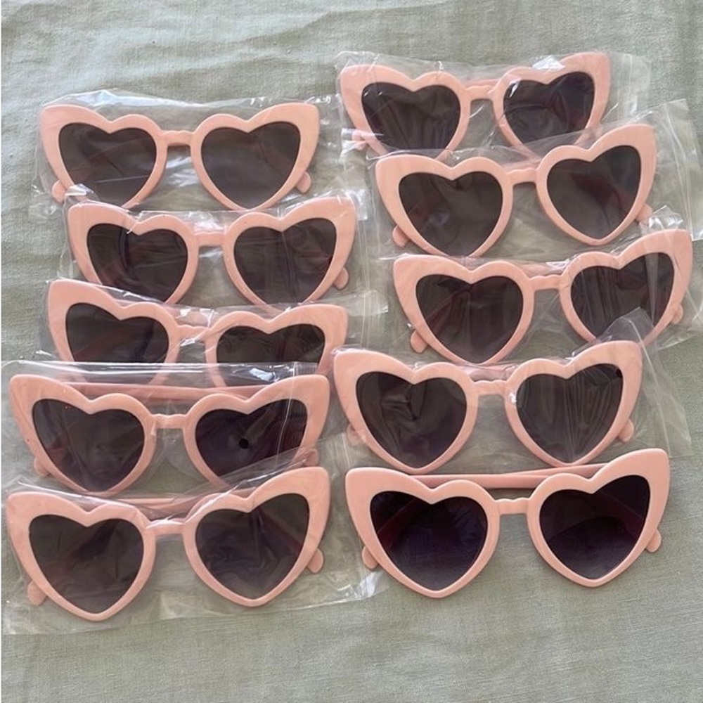 Pink Heart Sunglasses - 10 Pack